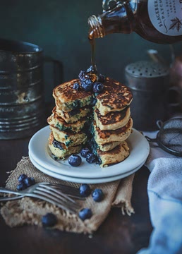 Blueberry Chickpea Pancakes
