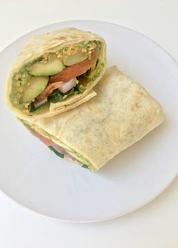 Grilled Zucchini Vegetable Hummus Wraps