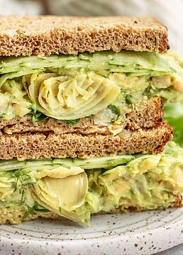 High Protein Avocado White Bean Sandwich