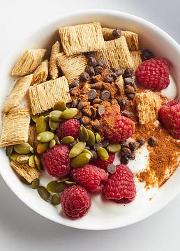 Raspberry Yogurt Cereal Bowl