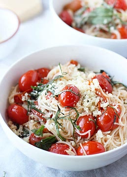 20 Minute Cherry Tomato and Basil Angel Hair Pasta