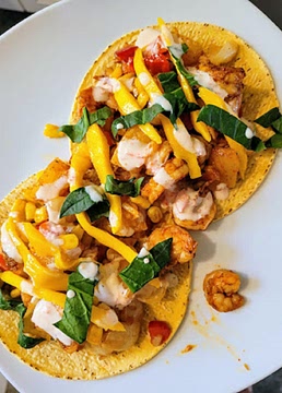 Sheet Pan Pineapple Shrimp Tacos